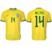 Maillot de foot Brésil Eder Militao #14 Domicile vêtements Monde 2022 Manches Courtes